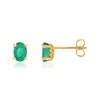 Boucles d'oreilles or 375 jaune émeraude