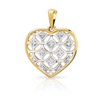 Pendentif or 375 2 tons diamant