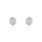 Boucles d&rsquo;oreilles or 375 blanc diamant