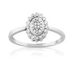 Bague or 375 blanc diamant