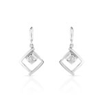 Boucles d&rsquo;oreilles or 375 blanc diamant