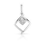 Pendentif or 375 blanc diamant