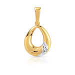 Pendentif or 375 2 tons diamant