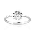 Bague or 375 blanc diamant