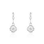 Boucles d&rsquo;oreilles or 375 blanc diamant