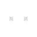 Boucles d&rsquo;oreilles or 375 blanc zirconia