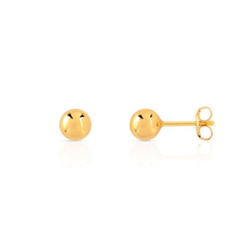 Boucles d'oreilles or 375 jaune boules polies
