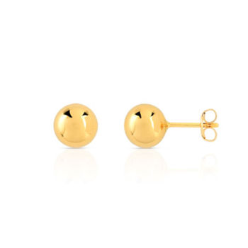 Boucles d'oreilles or 375 jaune boules polies