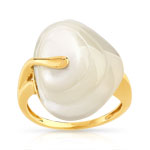 Bague or 375 jaune nacre