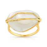 Bague or 375 jaune nacre