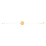 Bracelet or 375 jaune cordon coton rose