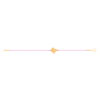 Bracelet or 375 jaune diamant cordon coton rose