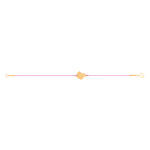 Bracelet or 375 jaune diamant cordon coton rose
