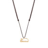 Collier or 375 jaune prénom sur cordon chocolat
