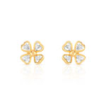 Boucles d&rsquo;oreilles or 375 jaune zirconia