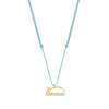 Collier or 375 jaune prénom sur cordon bleu