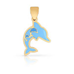 Pendentif or 375 jaune &eacute;mail