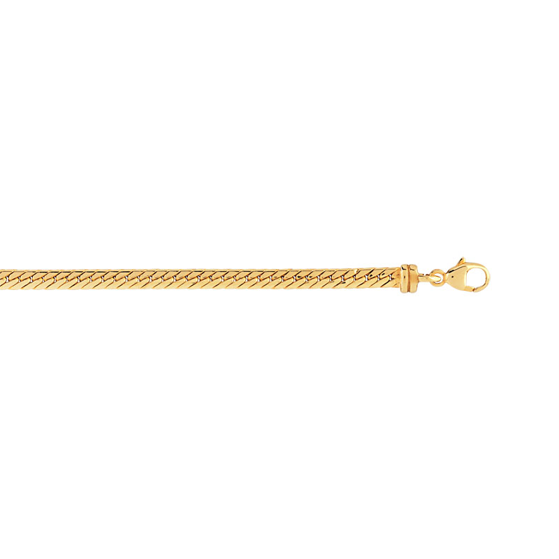 Bracelet or 375 jaune poli maille anglaise 18 cm