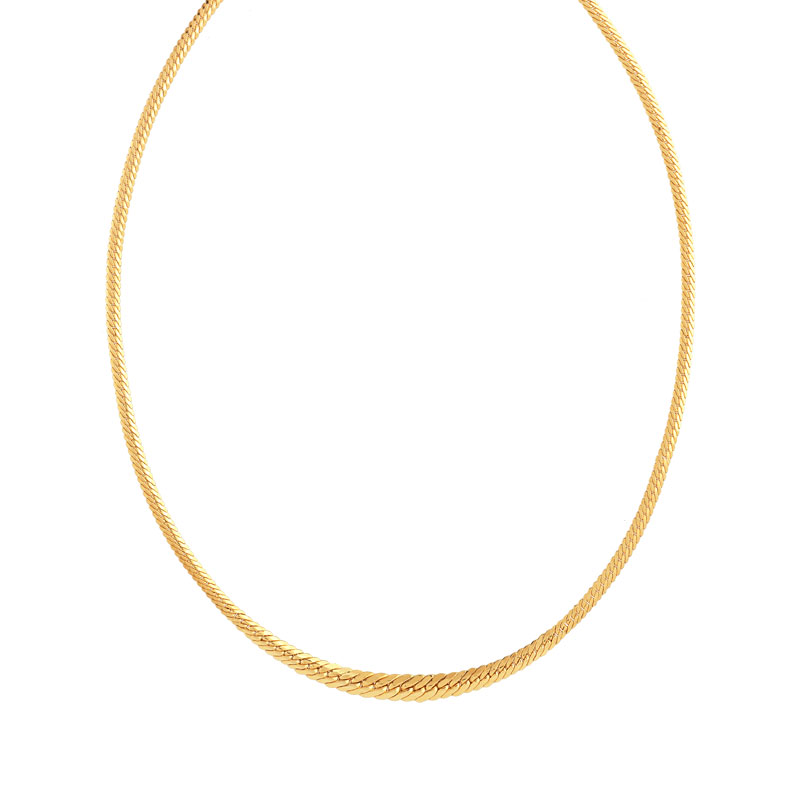 Collier or 375 jaune maille anglaise - vue V1