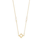 Collier or 375 jaune perle de culture de Chine