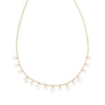 Collier or 375 jaune perle de culture de chine