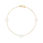 Bracelet or 375 jaune perle de culture de Chine