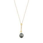 Collier or 375 jaune perle de culture de Tahiti