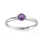 Bague or 375 blanc am&eacute;thyste