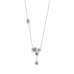 Collier or 375 blanc pierre fine diamant