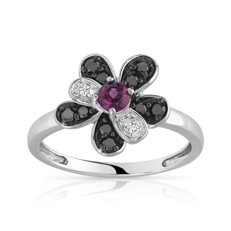 bague or 375 blanc grenat rhodolite et diamant bague or blanc 375 1 ...