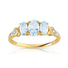 Bague or 375 2 tons topaze bleue traitée et diamant
