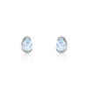 Boucles d'oreilles or 375 blanc topaze bleue traitée