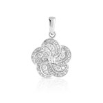 Pendentif or 375 blanc topaze blanche
