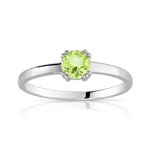 Bague or 375 blanc p&eacute;ridot