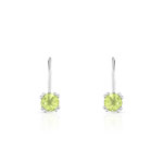 Boucles d&rsquo;oreilles or 375 blanc  p&eacute;ridot