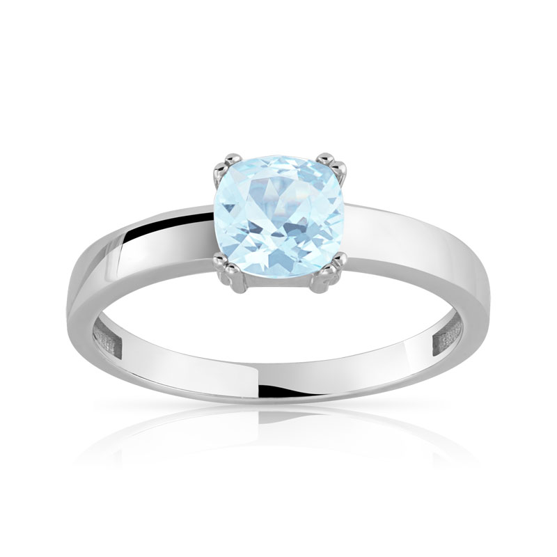 bague or 375 blanc topaze bleue traitee bague en or blanc 375 1 topaze ...