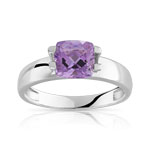 Bague or 375 blanc am&eacute;thyste