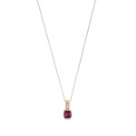 Collier 2 ors 375 grenat rhodolite et diamant
