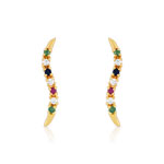 Boucles d&rsquo;oreilles or 375 jaune pierre pr&eacute;cieuse zirconia