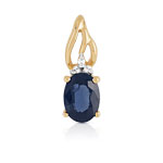 Pendentif or 375 2 tons saphir et diamant