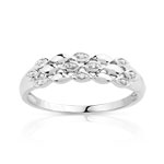 Bague or 375 blanc diamant
