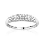 Bague or 375 blanc diamant