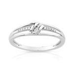 Bague or 375 blanc diamant