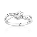 Bague or 375 blanc diamant