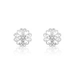 Boucles d&rsquo;oreilles or 375 blanc diamant