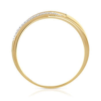 Bague or 375 2 tons entrelacée diamants