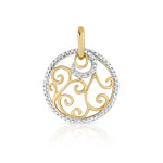 Pendentif or 375 2 tons diamant