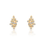 Boucles d&rsquo;oreilles or  375 2 tons diamant