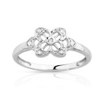 Bague or 375 blanc 375 diamant