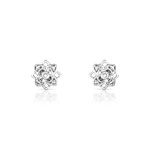 Boucles d&rsquo;oreilles or 375 blanc diamant